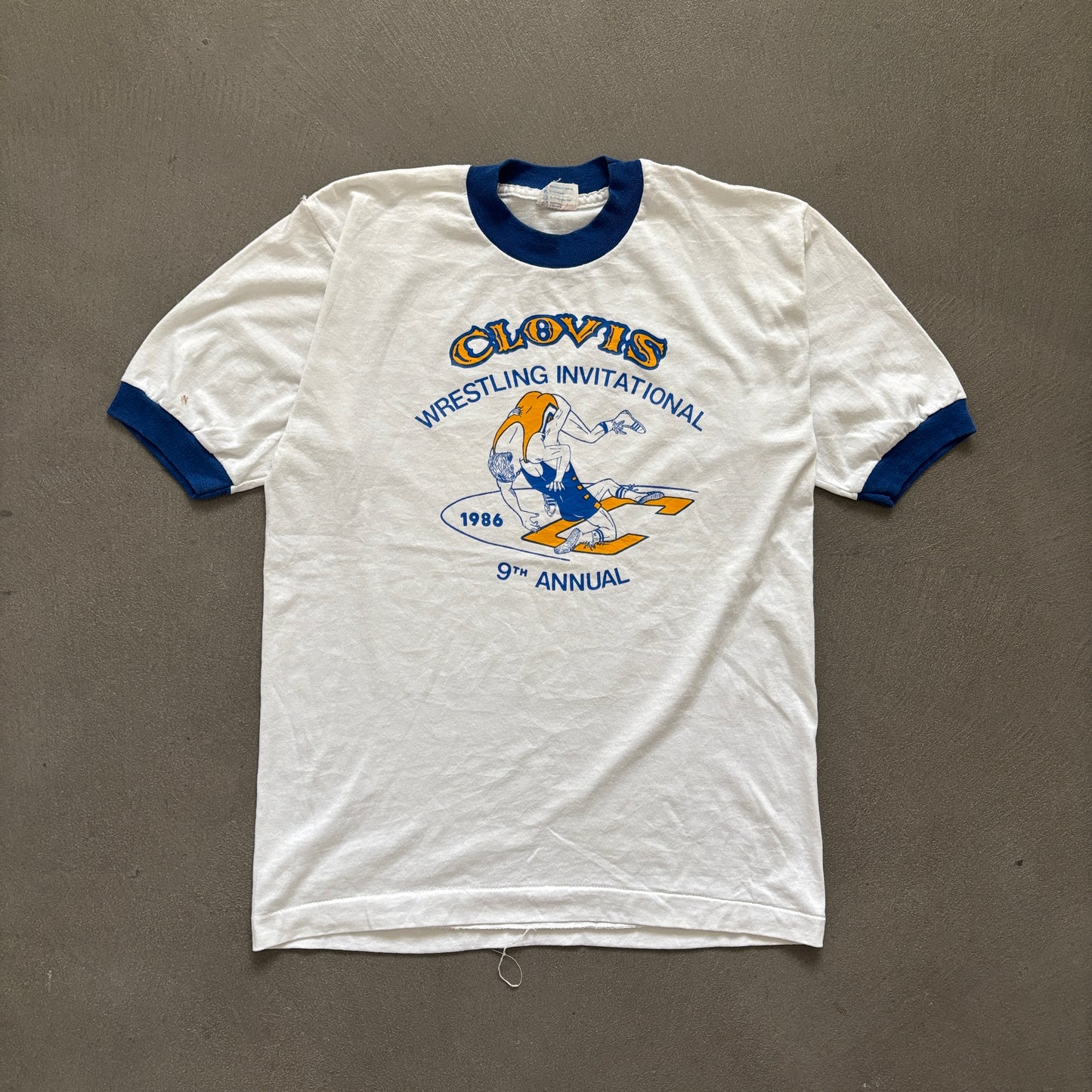 1986 WRESTLING INVITATIONAL RINGER TEE | FIFTY-FIFTY TAG [M]
