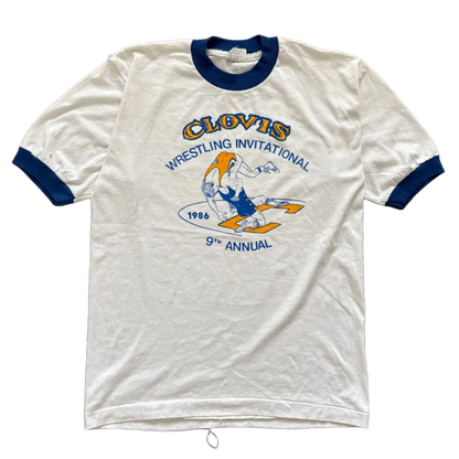 1986 WRESTLING INVITATIONAL RINGER TEE | FIFTY-FIFTY TAG [M]