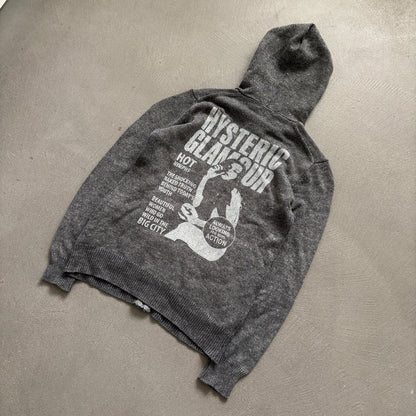 HYSTERIC GLAMOUR ZIP-UP HOODIE GREY [S]