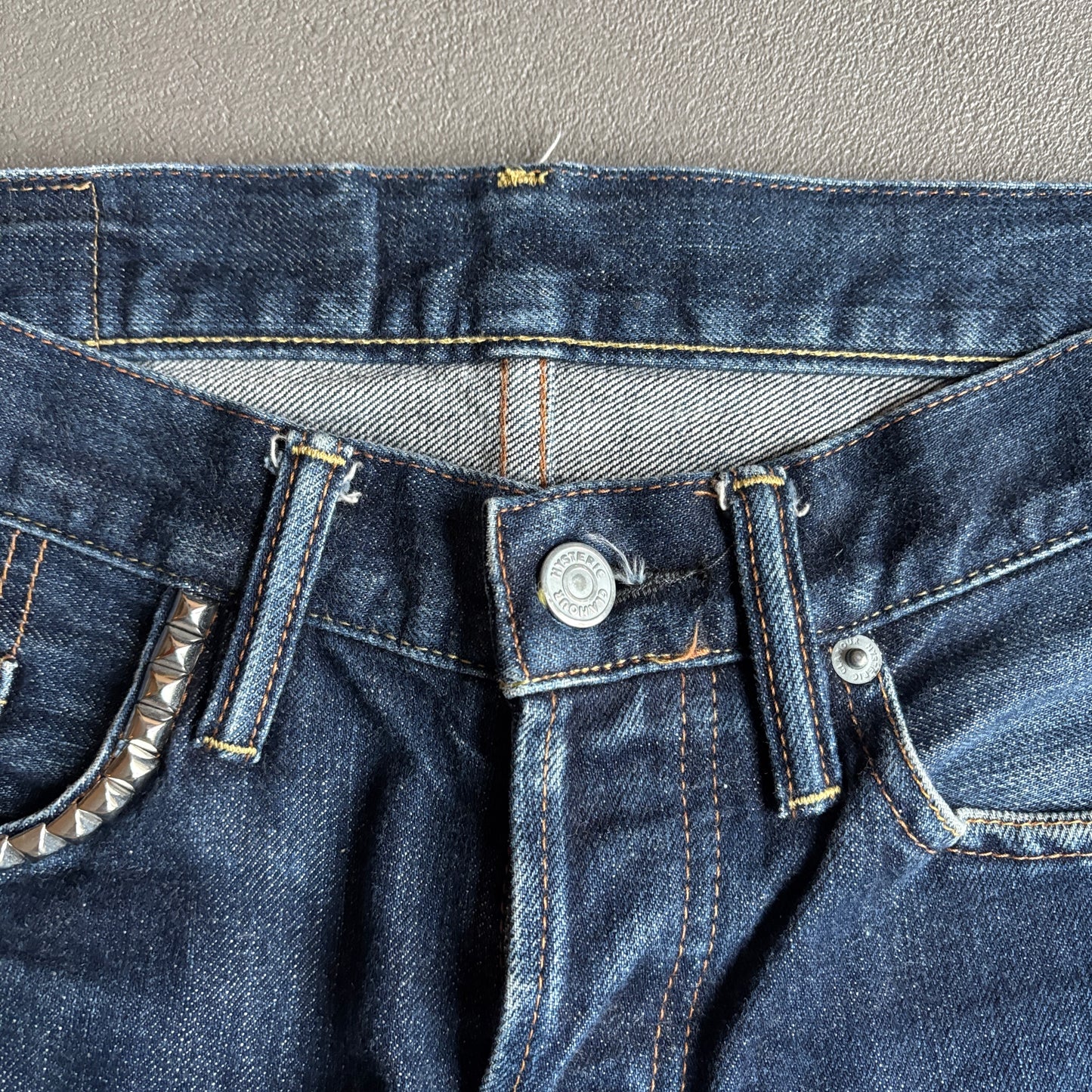 HYSTERIC GLAMOUR STUDDED SELVEDGE DENIM INDIGO [W29]