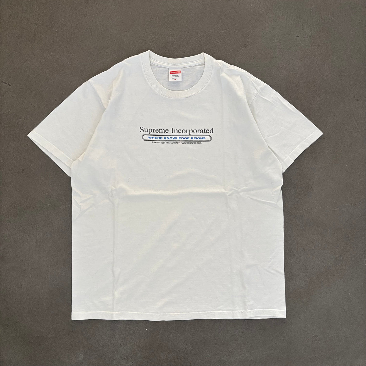 FW19 SUPREME INCORPORATED TEE WHITE [M]