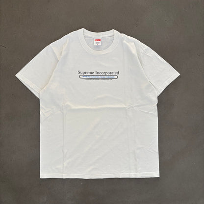 FW19 SUPREME INCORPORATED TEE WHITE [M]