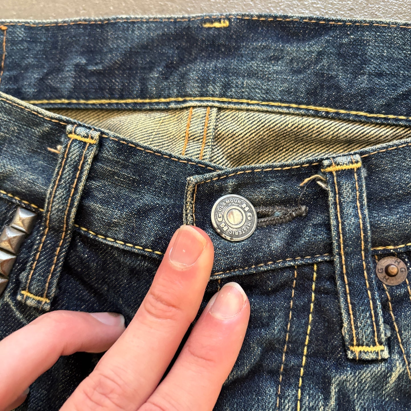 HYSTERIC GLAMOUR STUDDED DENIM INDIGO [W28]