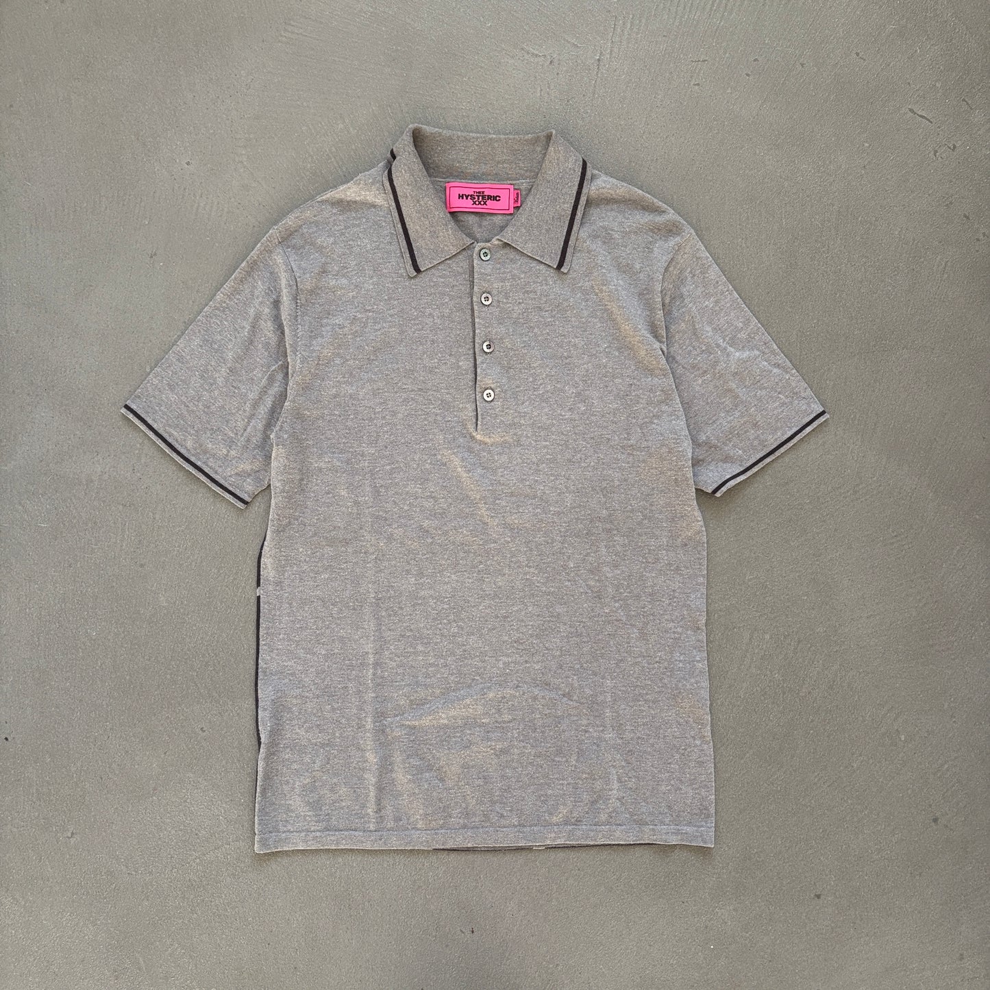 HYSTERIC GLAMOUR WOMAN PRINT POLO GREY [M]