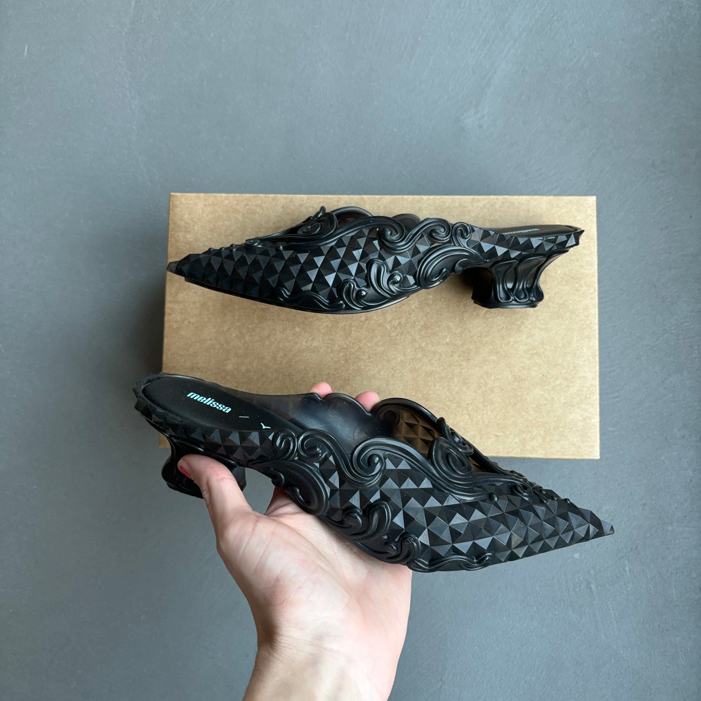 Y/PROJECT X MELISSA COURT SHOE MULES BLACK [NEW]