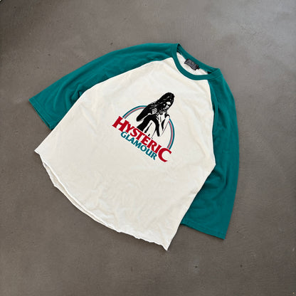 HYSTERIC GLAMOUR LOGO RAGLAN 3/4TH SLEEVE [L]