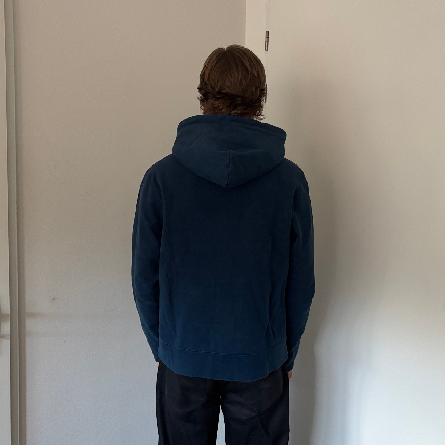 BAPE LOGO HOODIE BLUE STUDDED [L]