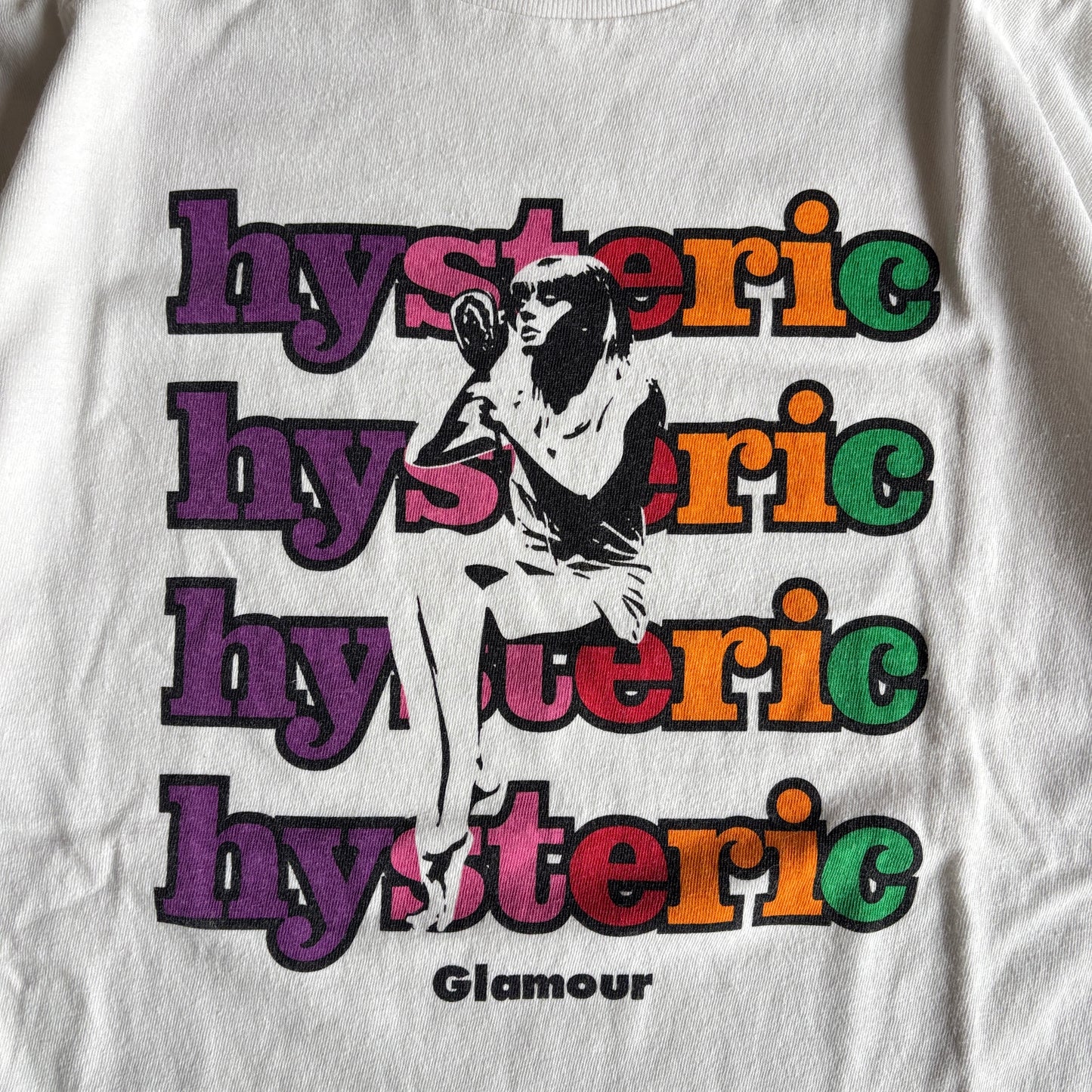 HYSTERIC GLAMOUR SPELLOUT TEE WHITE [M]