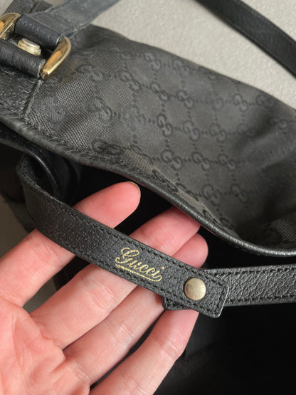 GUCCI BLACK CANVAS ABBEY BAG