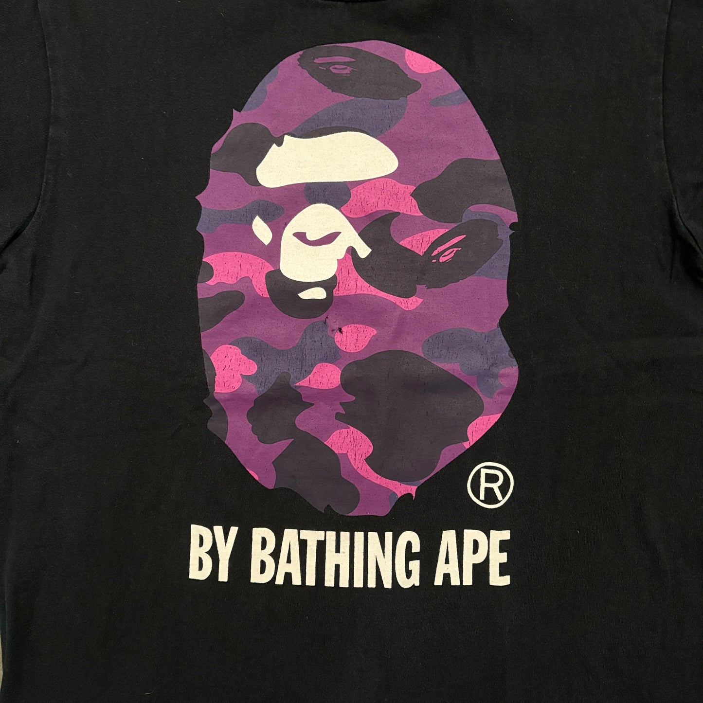 BAPE PURPLE CAMO LOGO TEE BLACK [S]
