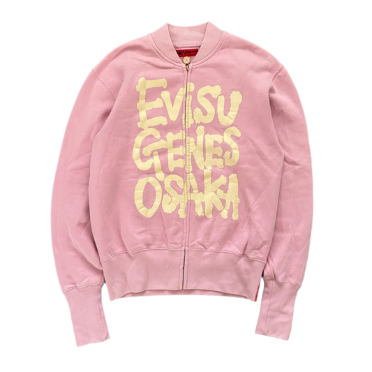 EVISU GENES ZIP-UP SWEATER PINK [L]