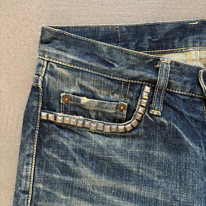 HYSTERIC GLAMOUR STUDDED DENIM INDIGO [W28]