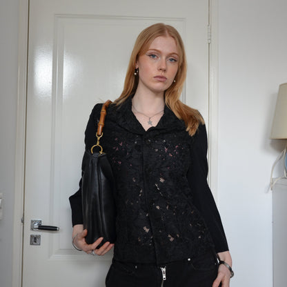 GUCCI TOM FORD BAMBOO LEATHER BAG BLACK