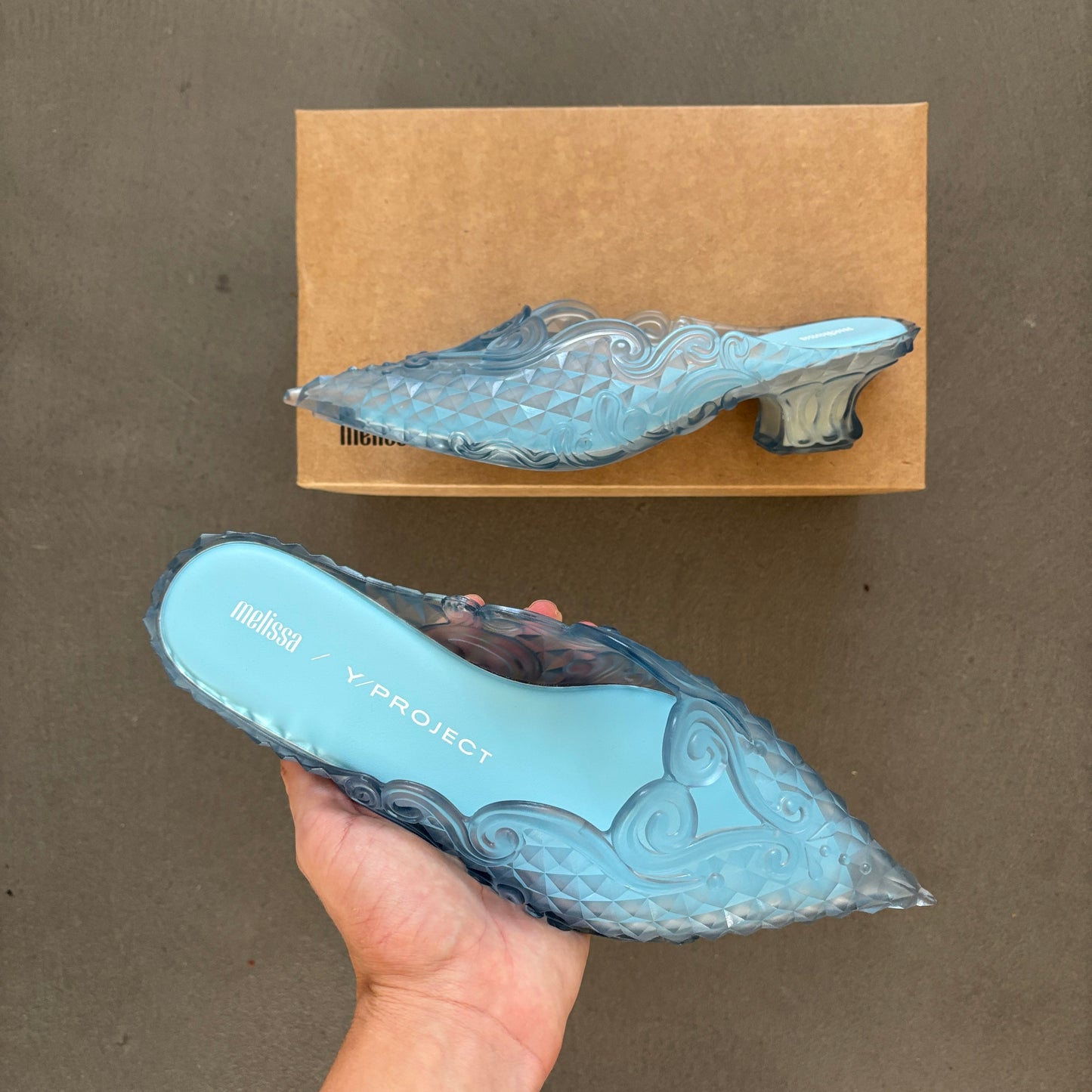 Y/PROJECT X MELISSA COURT SHOE MULES AZULE [NEW]