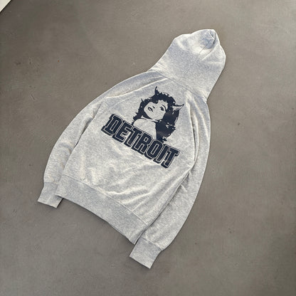 HYSTERIC GLAMOUR DETROIT ZIP-UP HOODIE GREY [S]