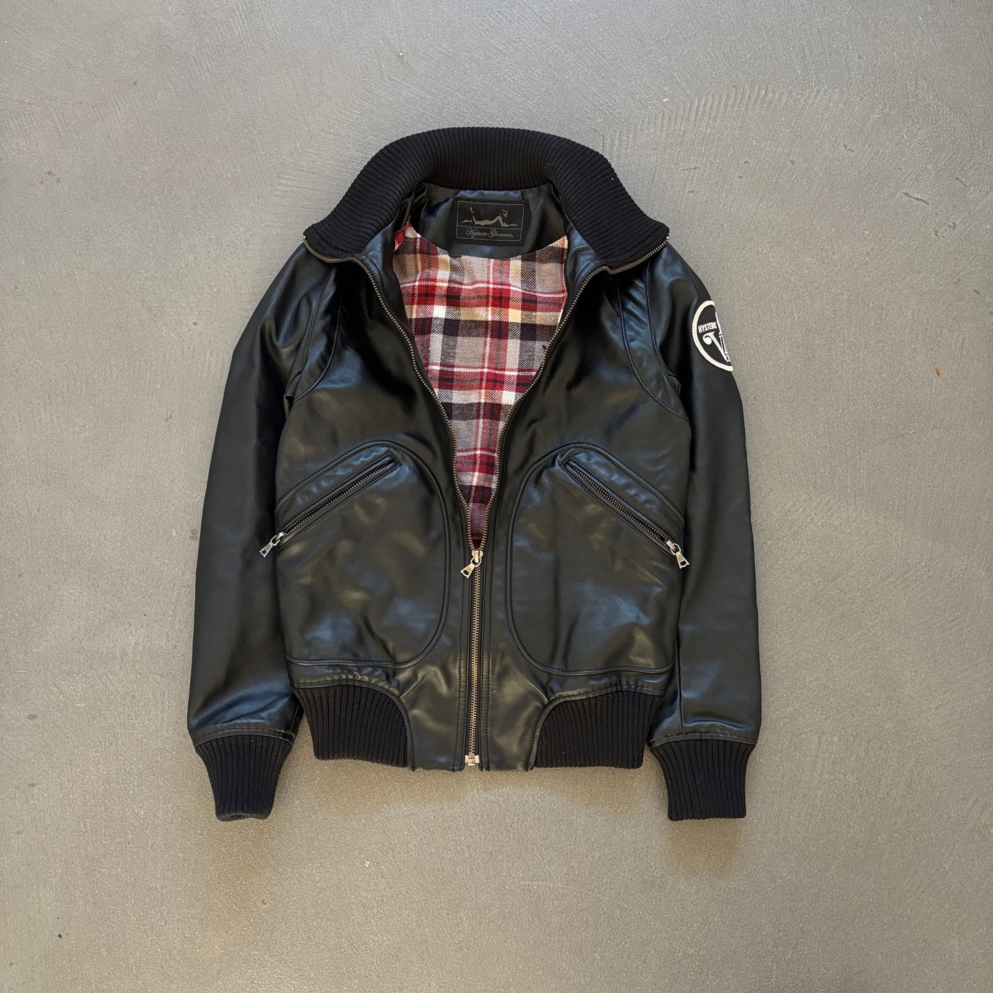 HYSTERIC GLAMOUR LEATHER BOMBER JACKET [S]
