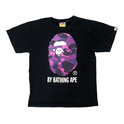 BAPE PURPLE CAMO LOGO TEE BLACK [S]