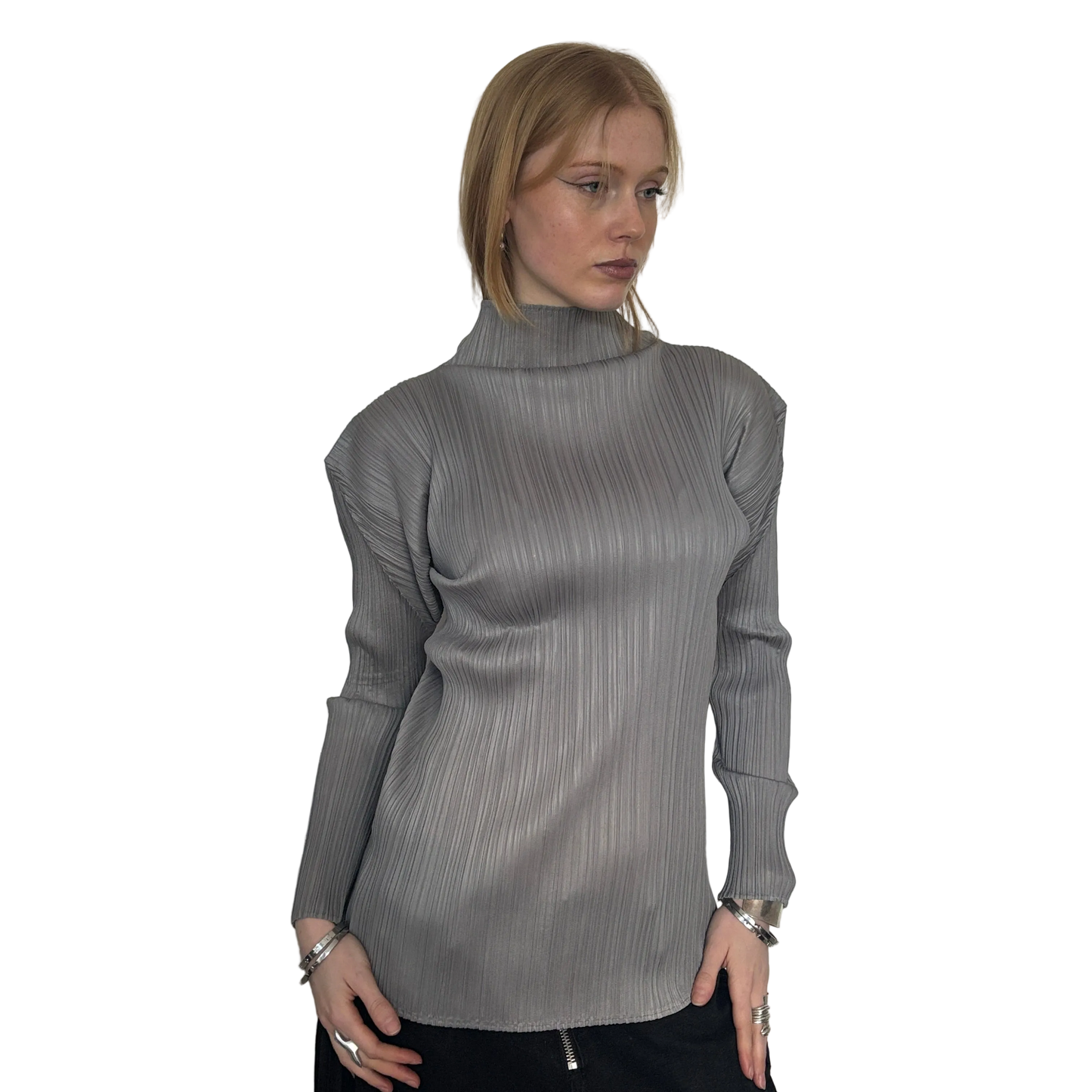 ISSEY MIYAKE PLEATS PLEASE TURTLENECK GREY [L]