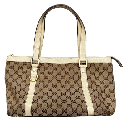 GUCCI CANVAS D-RING ABBEY TOTE BAG