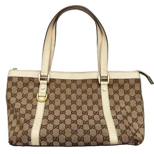 GUCCI CANVAS D-RING ABBEY TOTE BAG