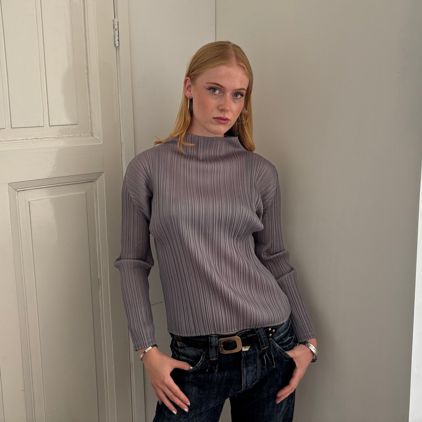 ISSEY MIYAKE PLEATS PLEASE TOP SILVER [M]