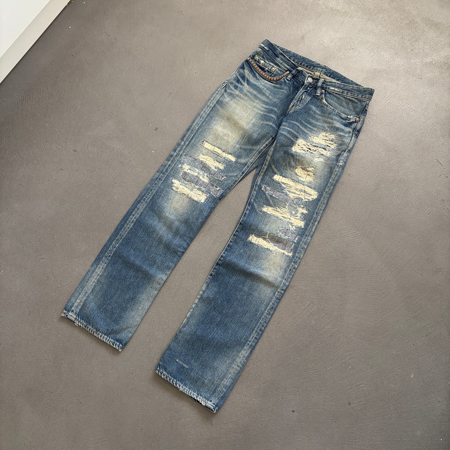 HYSTERIC GLAMOUR STUDDED REPAIRED DENIM #26 [W28]