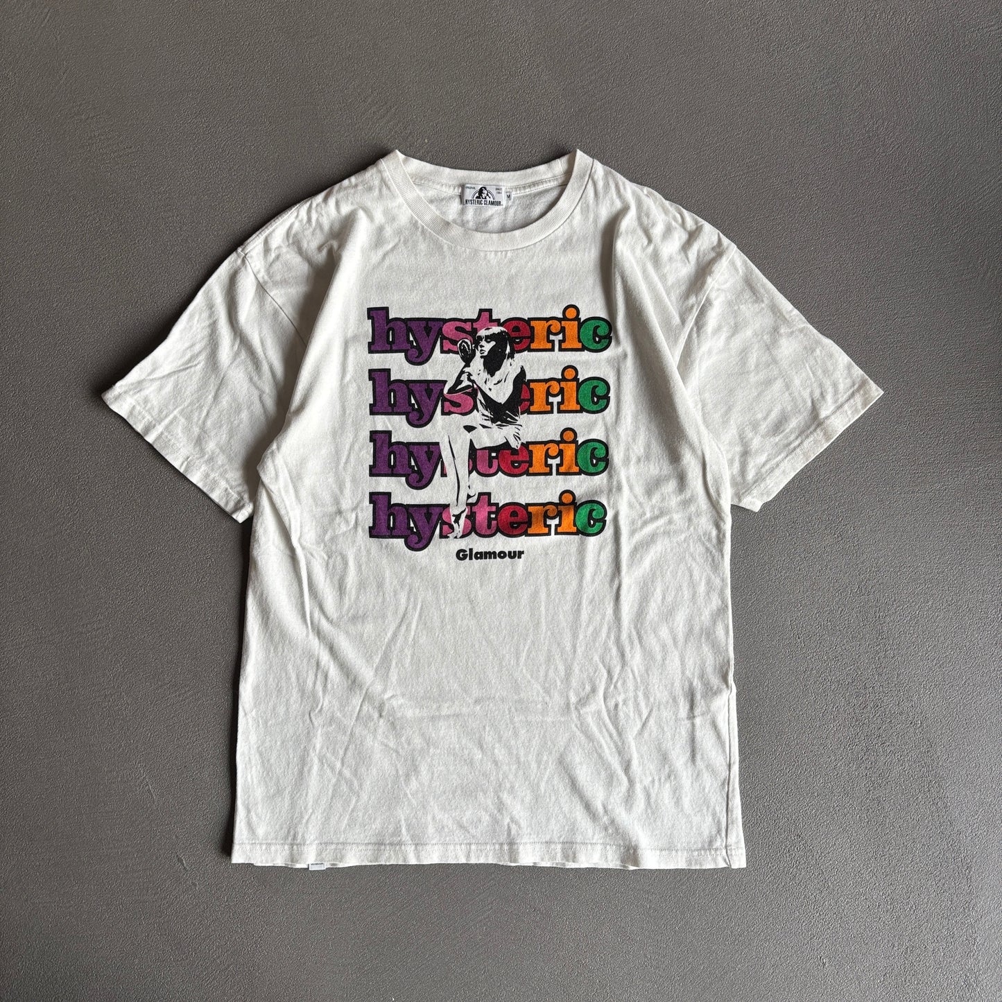 HYSTERIC GLAMOUR SPELLOUT TEE WHITE [M]