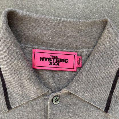 HYSTERIC GLAMOUR WOMAN PRINT POLO GREY [M]