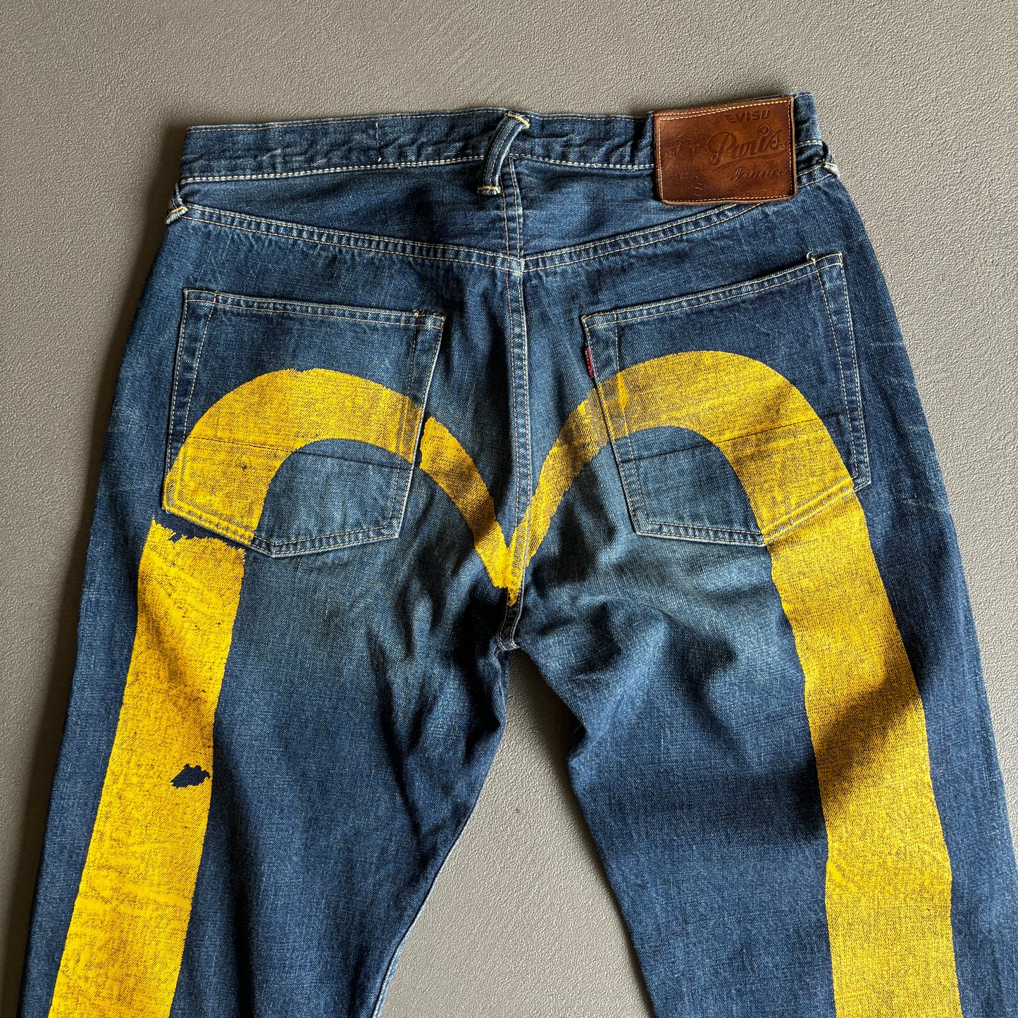 EVISU INDIGO JEANS YELLOW DIACOCK [W30]