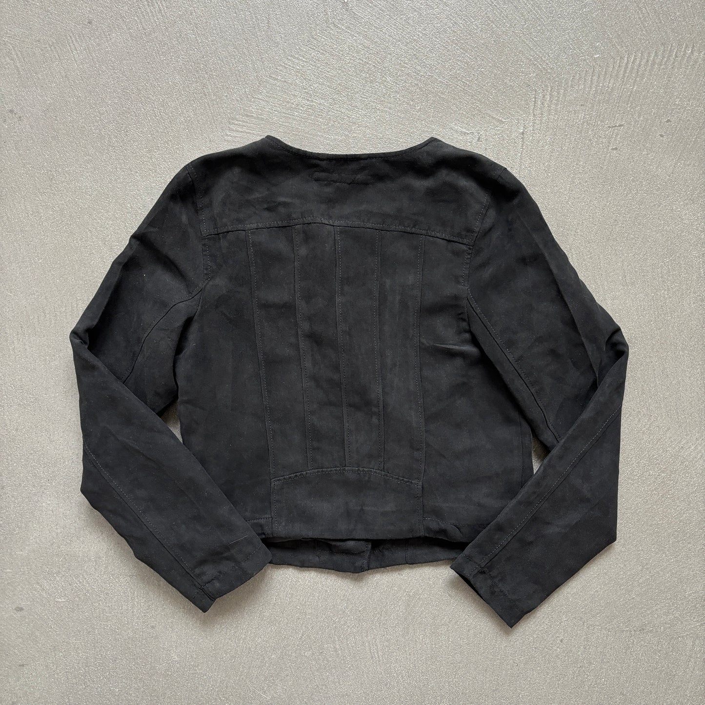 ANN DEMEULEMEESTER SUEDE ASSYMETRICAL JACKET [M]