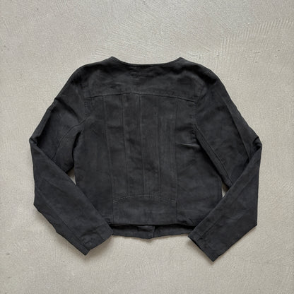 ANN DEMEULEMEESTER SUEDE ASSYMETRICAL JACKET [M]