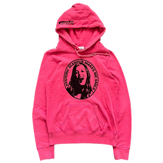 HYSTERIC GLAMOUR MAKES ME SMILE HOODIE PINK [S]