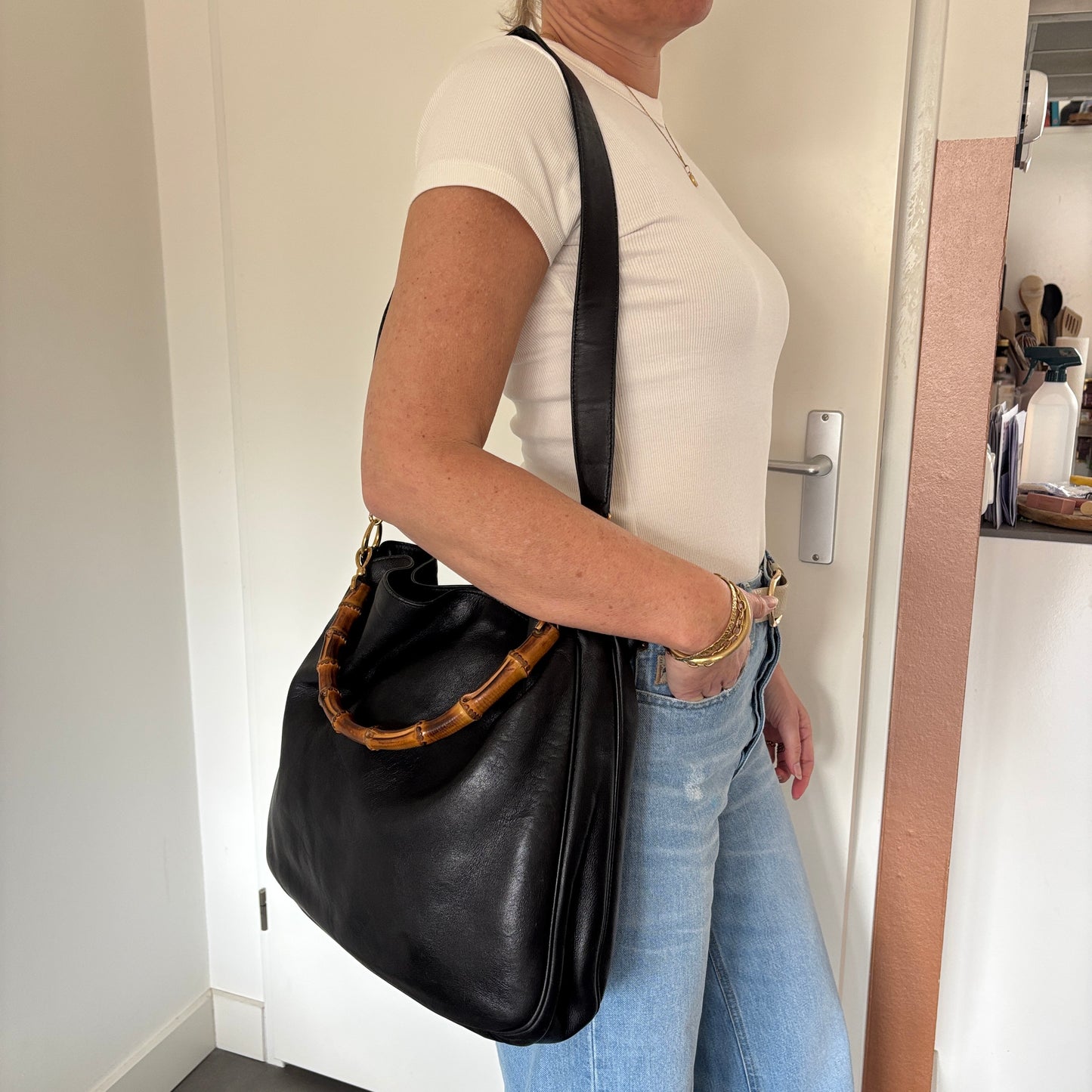 GUCCI BY TOM FORD BAMBOO LEATHER BAG