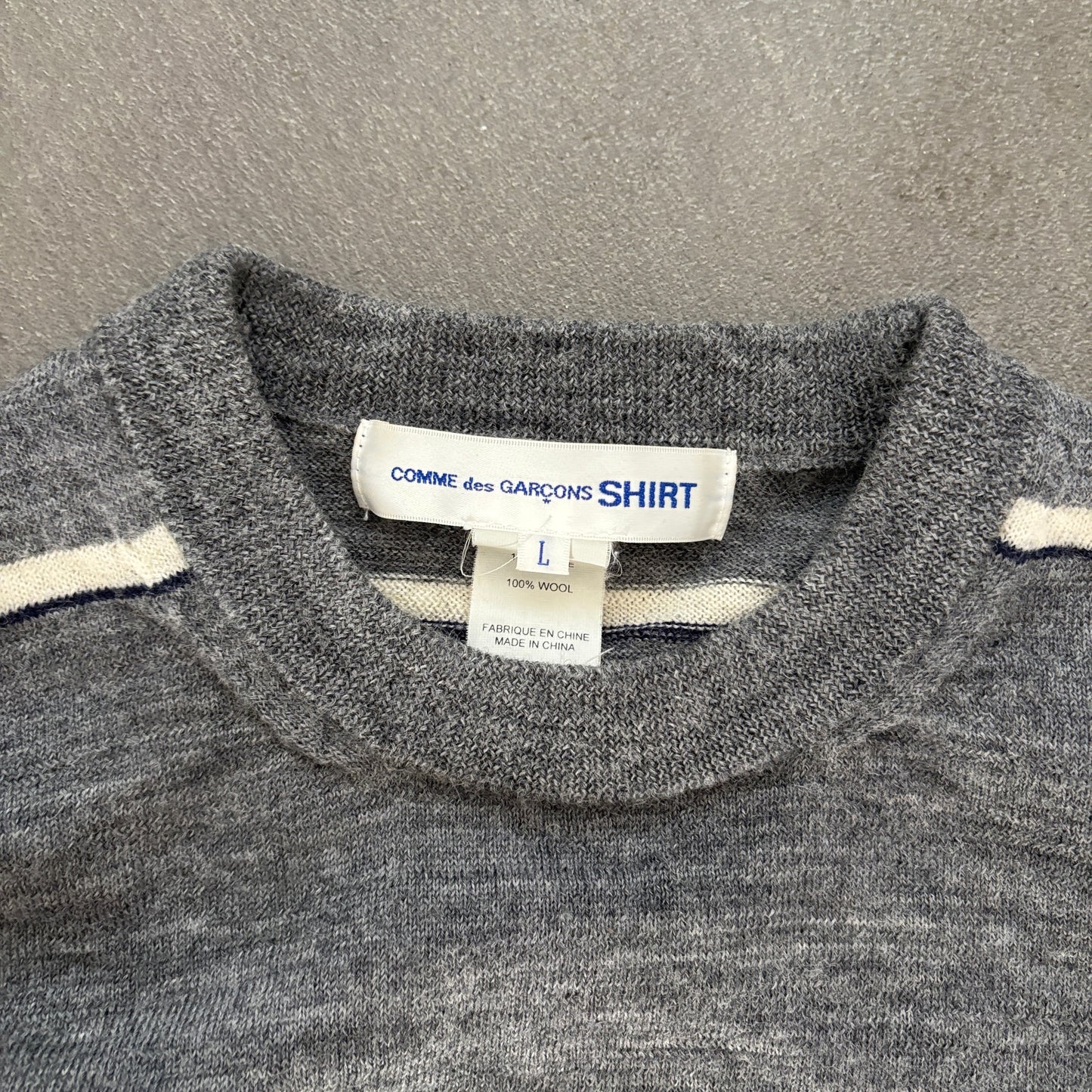 COMME DES GARCONS STRIPED SWEATER GREY [M]