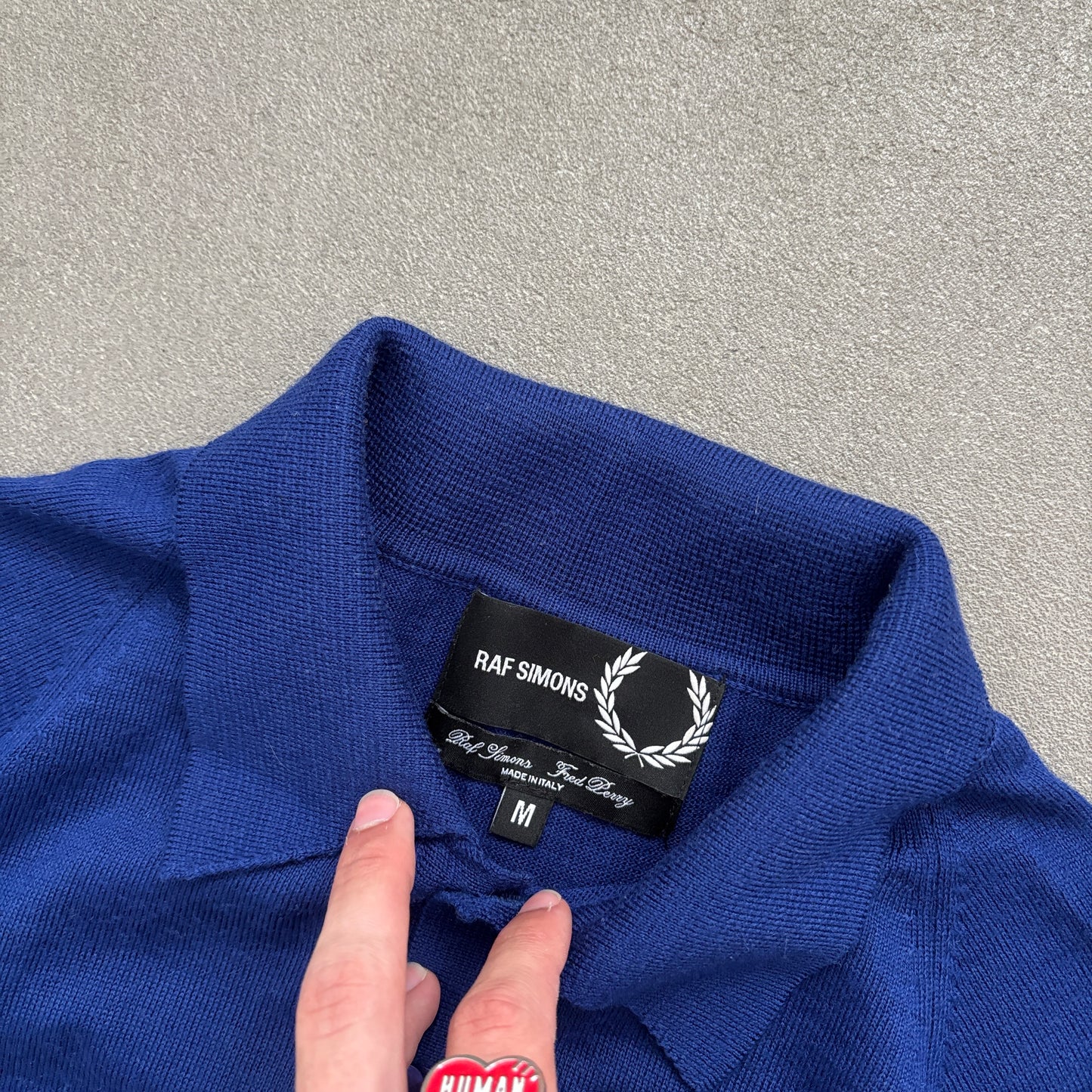 RAF SIMONS X FRED PERRY WOOL POLO BLUE [M]