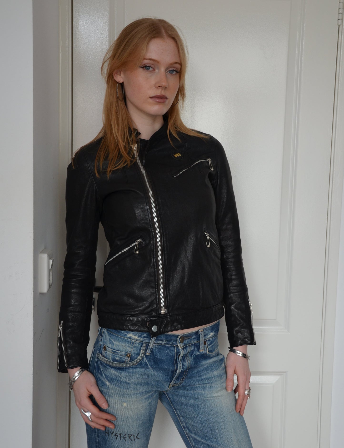 HYSTERIC GLAMOUR ZIP LEATHER JACKET [S]