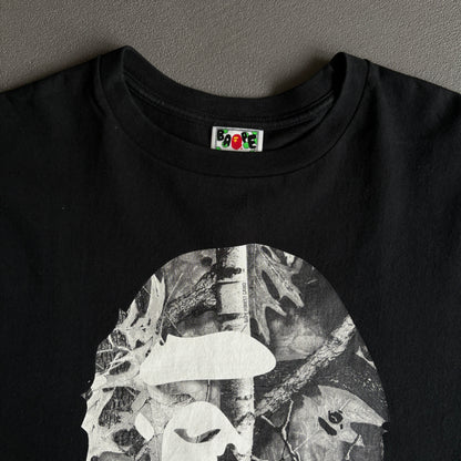 MAGLIETTA CON LOGO MIMETICO GRIGIO BAPE NERA [XL]