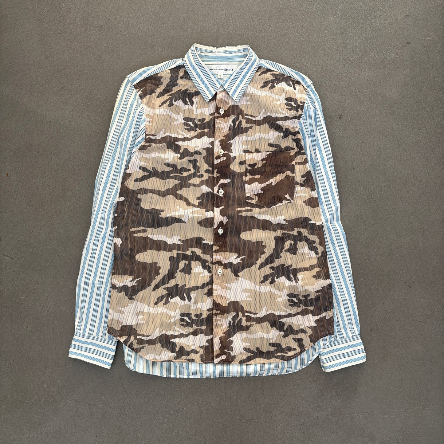COMME DES GARCONS MESH CAMO SHIRT [S]