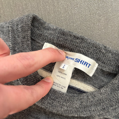 COMME DES GARCONS STRIPED SWEATER GREY [M]