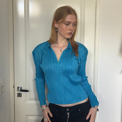 ISSEY MIYAKE PLEATS PLEASE ZIP POLO [S]