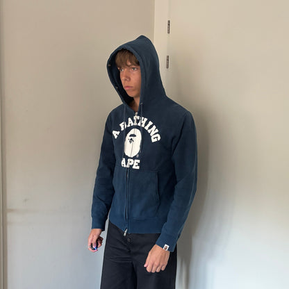 BAPE LOGO HOODIE BLUE STUDDED [L]