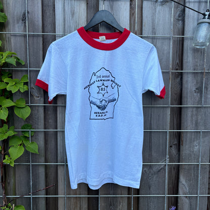 1985 LAWMAN HOLIDAY RINGER TEE | SCREEN STARS [S]