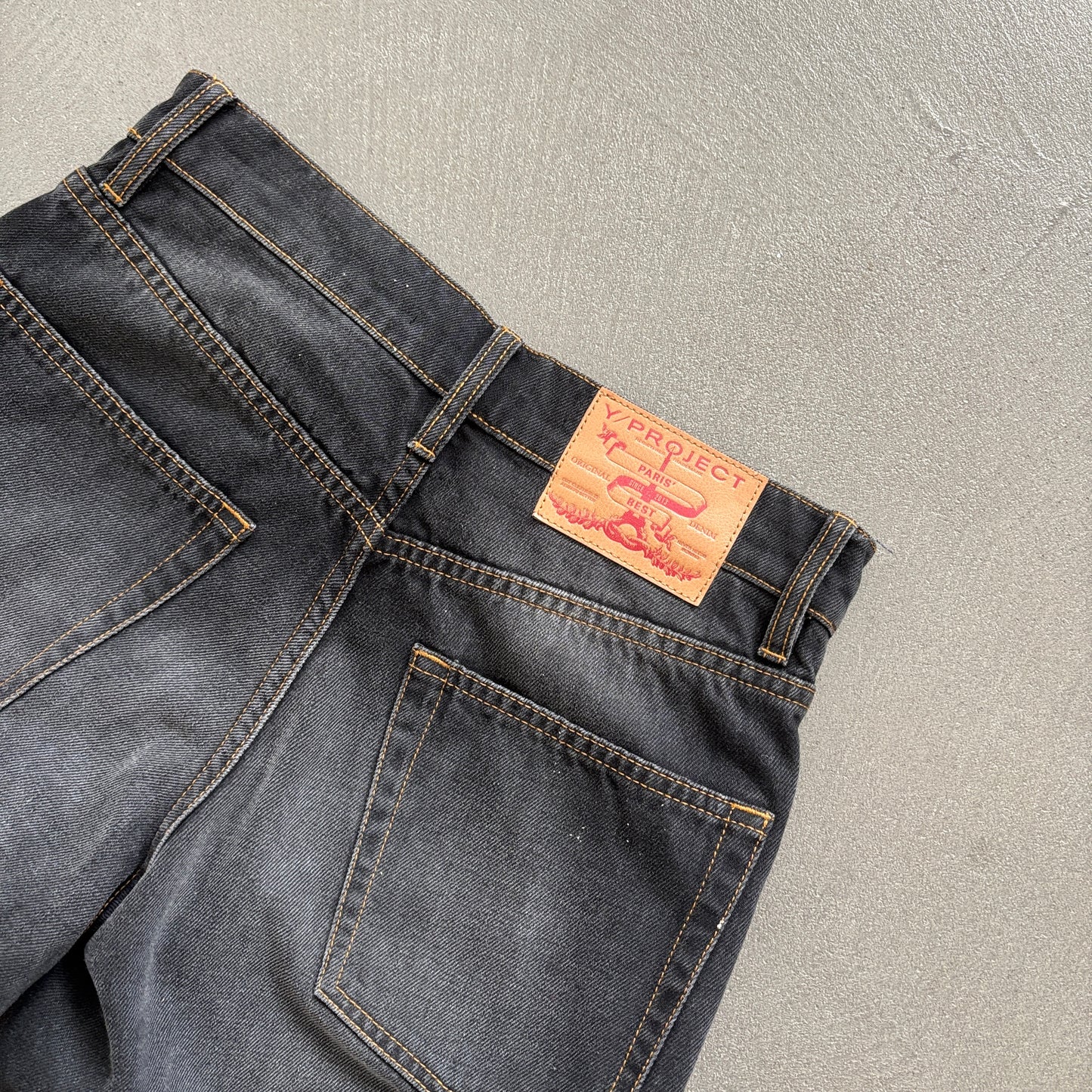 Y/PROJECT RHINESTONE JEANS BLACK [S]
