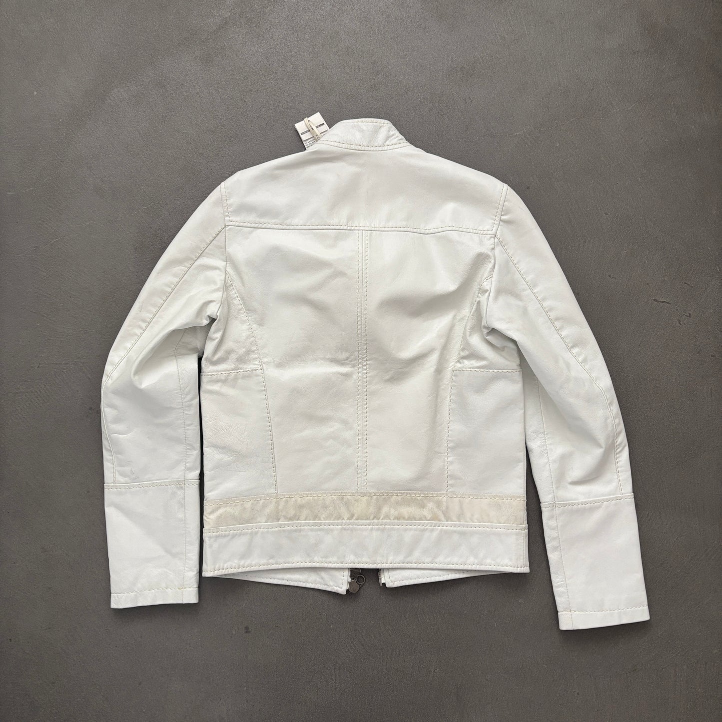 DIRK BIKKEMBERG VINTAGE LEATHER JACKET WHITE [M]