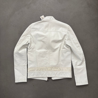 DIRK BIKKEMBERG VINTAGE LEATHER JACKET WHITE [M]