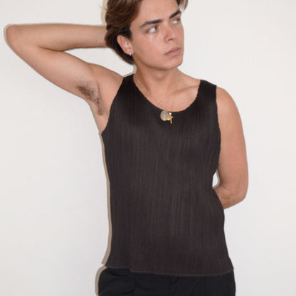 ISSEY MIYAKE PLEATS PLEASE TANKTOP BROWN [L]