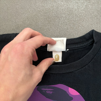 BAPE PURPLE CAMO LOGO TEE BLACK [S]