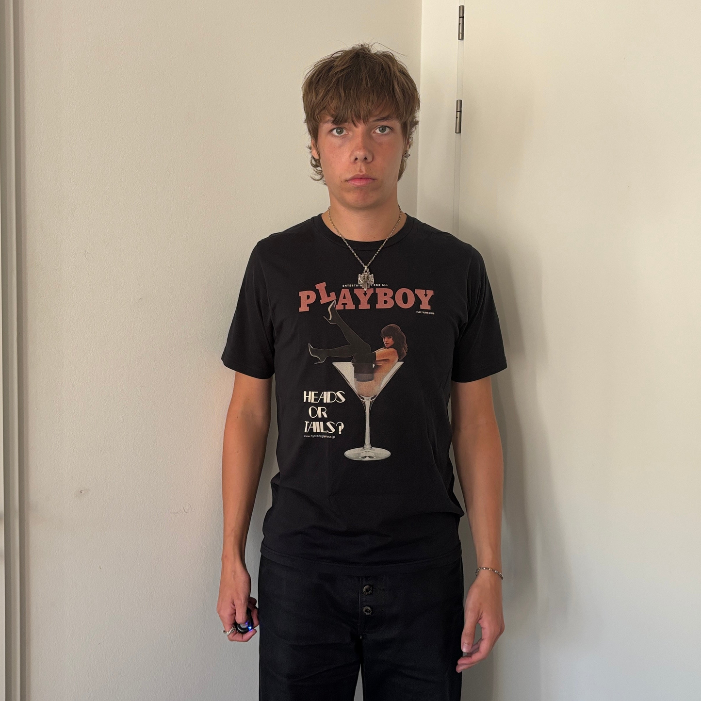 HYSTERIC GLAMOUR PLAYBOY HEADS OR TAILS TEE [M]