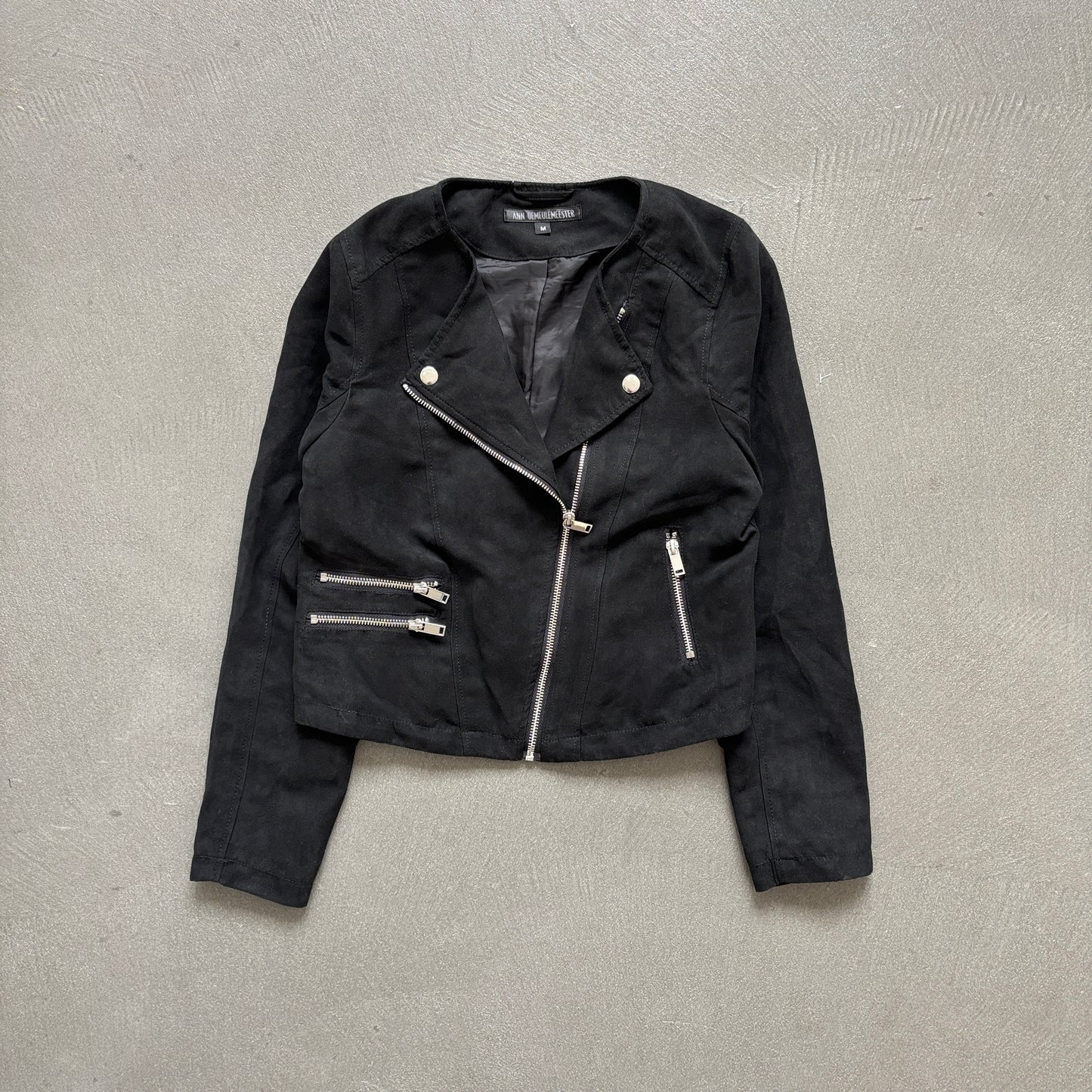 ANN DEMEULEMEESTER SUEDE ASSYMETRICAL JACKET [M]