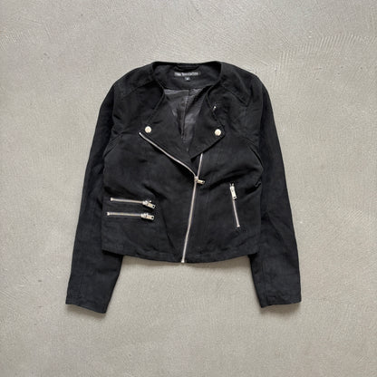 ANN DEMEULEMEESTER SUEDE ASSYMETRICAL JACKET [M]